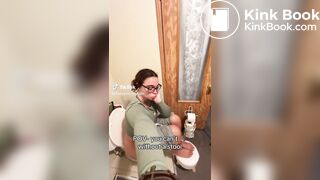Hispanic girl pooping with stool