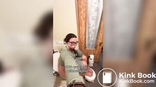 Hispanic girl pooping with stool