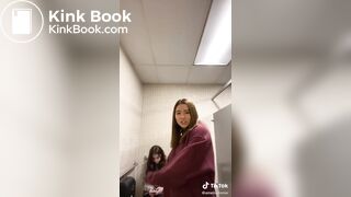 Girl records her friend shitting