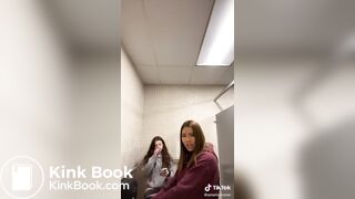 Girl records her friend shitting