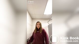 Girl records her friend shitting