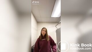 Girl records her friend shitting