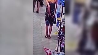 Latin Girl shit herself in a store