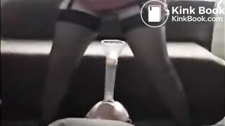 Human toilet fed through tube