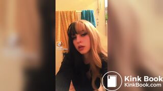 Gothic girl poop toilet selfie