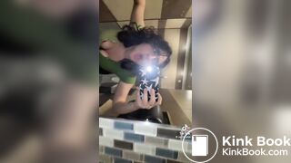 White girl toilet selfie (ass visible)