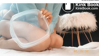 A tupper filled with her hot poop