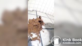 Asian Girl Explode in Public Bathroom