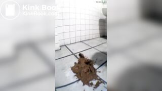 Asian Girl Explode in Public Bathroom