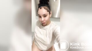 Chubby redbone pushes out multicolor dookie at work