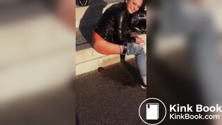 she shat on the street