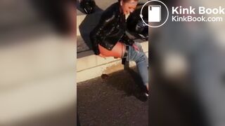 she shat on the street
