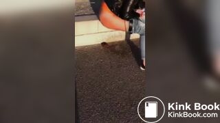 she shat on the street