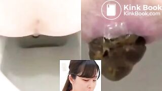 Cute japanese girl pooping and vaginal discharge