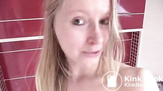 Cute girl is shitting