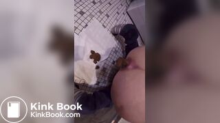 huge turd stuck in her bowels