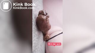 Spanish girl pooped a long turd on the windowsill