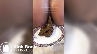 Sexy Ebony shit in the plate