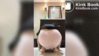 Sexy Hot Chinese Girl Small Pink Panty Poop