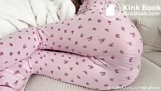 Sexy Hot Blond Girl Huge Bulging Red Grape Pajama Poop