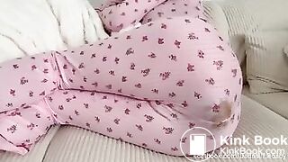 Sexy Hot Blond Girl Huge Bulging Red Grape Pajama Poop