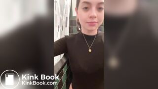 Sexy Cute Girl Pushing While Pooping