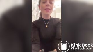 Sexy Cute Girl Pushing While Pooping