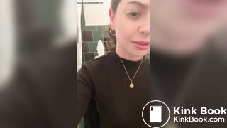 Sexy Cute Girl Pushing While Pooping