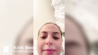 Sexy Cute Girl Pushing While Pooping