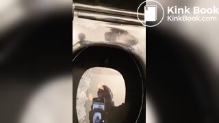 Sexy Cute Girl Pushing While Pooping