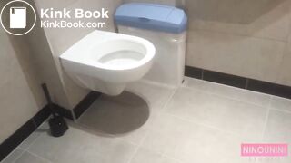 Girl eating a Shitty Burger in McDonalds Bathroom