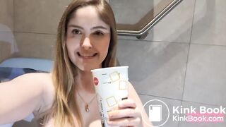 Girl eating a Shitty Burger in McDonalds Bathroom