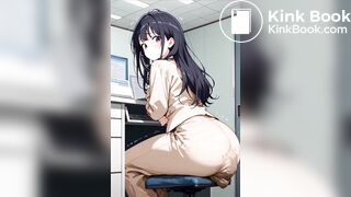 anime girl panty poop at office