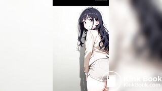 anime girl panty poop at office