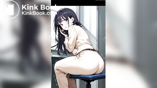 anime girl panty poop at office