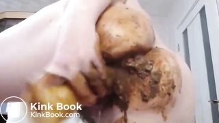 Hot and Wild BBW Scat Webcam Show with Double Dildo Act