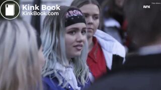 Graduate defecating on door mat - scene