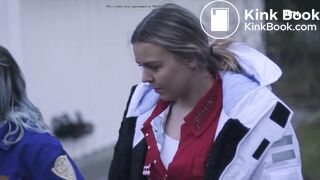 Graduate defecating on door mat - scene