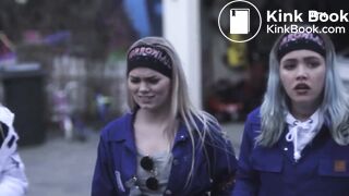 Graduate defecating on door mat - scene