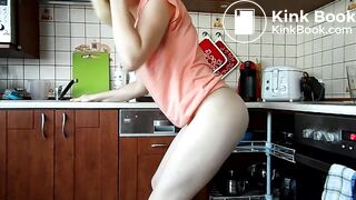 Desperate poop on kitchen floor