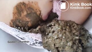Big shit in thin pink panty