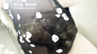 Huge bulge in thin black panties