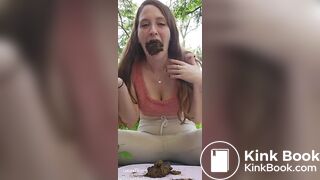 CONSUMING FECES IN THE YARD