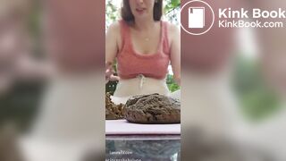 CONSUMING FECES IN THE YARD