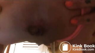 She struggles to push big hard poop for 13 minutes