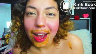 Cute Latina Flirts After Messy Scat Show “HOT”