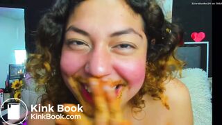 Cute Latina Flirts After Messy Scat Show “HOT”