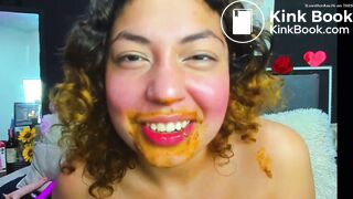 Cute Latina Flirts After Messy Scat Show “HOT”