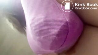 Big shit in purple clothes