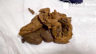 Very sexy girl talks as she fills her very sexy blue pa